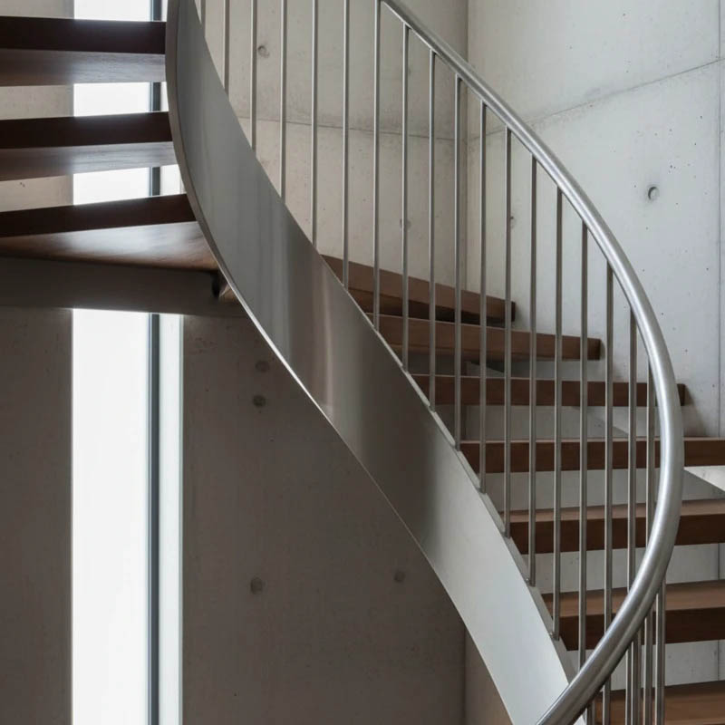 نرده استیل مدرن با طراحی شیک برای راه پله داخلی
