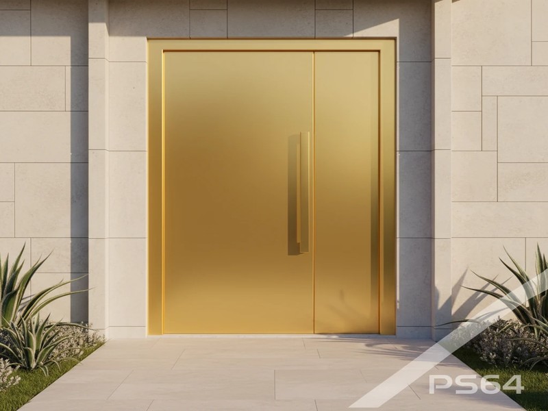 درب استیل طلایی لوکس PVD