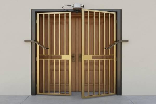 سیستم امنیتی درب چوبی با قاب استیل ضد سرقت