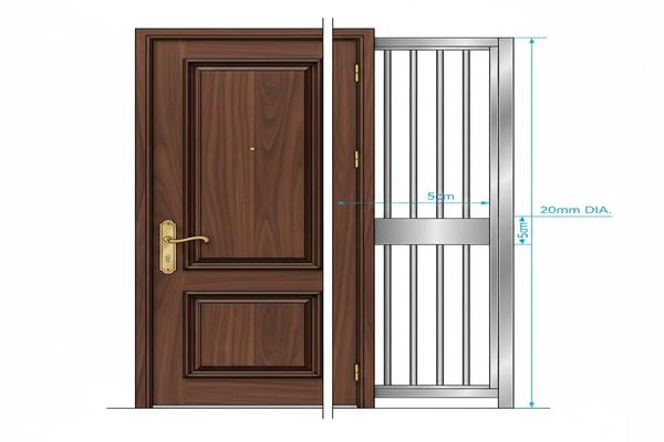 نصب حفاظ استیل روی درب چوبی توسط شرکت PS64